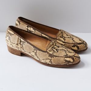 80s - SUSAN BENNIS - WARREN EDWARDS - Loafer - Men's - 10 - Tan - Python